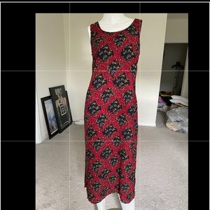R&K ORIGINAL PETITE VINTAGE FLORAL MULTI-COLOR MIDI DRESS SIZE 6P